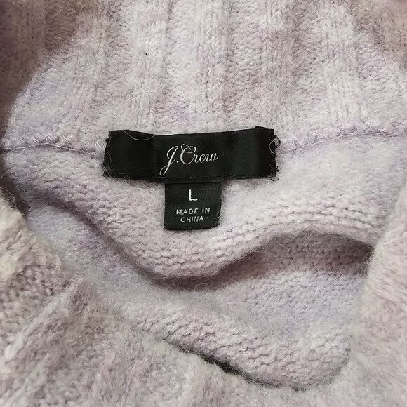 J. Crew Super Soft Yarn Wool Alpaca Mock Neck Sweater Lilac Large Cozy Academia - Picture 5 of 6
